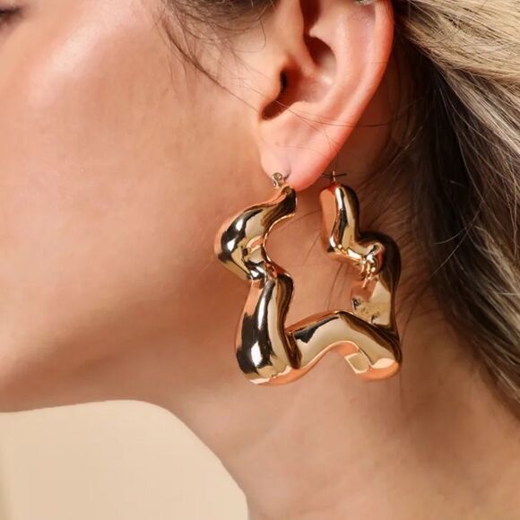 Geo hoop earrings M138 - Picture 1 of 8